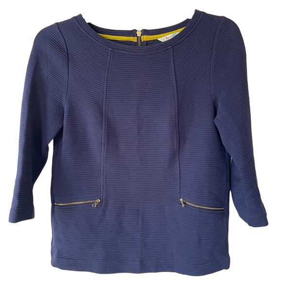 Boden Ribbed Blue Size 6 zipper Sweater - Picture 1 of 9